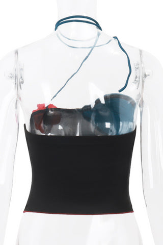 Asymmetric Floral Appliqué Tank Top