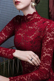 Elegant Lace Long-Sleeve Blouse