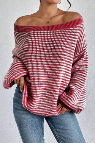 Oversized Striped Knit Sweater