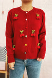 Cherry Embellished Button Cardigan
