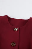 Buttoned Blazer and Skirt Set