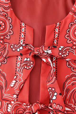 Tie-Front Paisley Print Vest