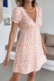 V-Neck Floral Casual Dress