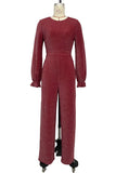 Glittering Long-Sleeve Jumpsuit