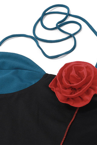 Asymmetric Floral Appliqué Tank Top