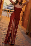 Fringe-Side Evening Dress