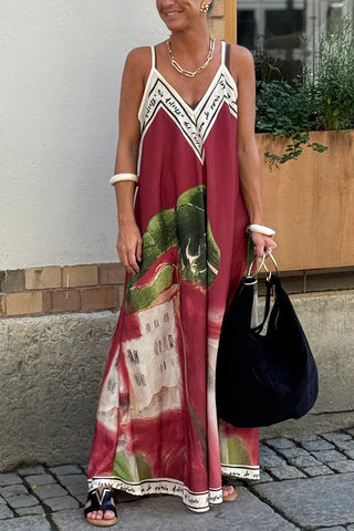 Scenic Print Maxi Dress
