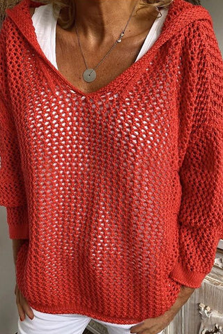 Casual Knit V-Neck Blouse