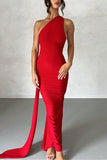 One-Shoulder Evening Gown