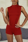 Sleeveless Cutout Waist Romper