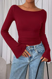 Elegant Wide-Sleeve Blouse