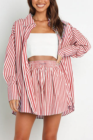 Striped Shirt and Short Set