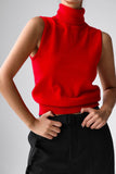 Sleeveless Turtleneck Tank Top