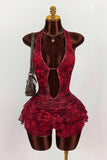 Halter Neck Leopard Print Casual Dress
