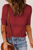 Short-Sleeve Textured Sweater Top