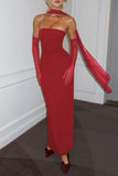Strapless Evening Dress with Halter Neck