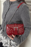 Studded Chain Strap Shoulder Bag