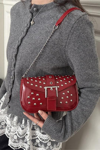 Studded Chain Strap Shoulder Bag