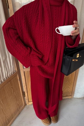 Cable Knit Sweater and Pants Set