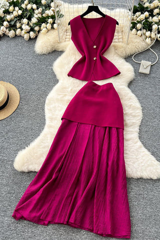 Elegant Two-Piece Skirt Set