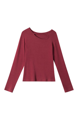 Stylish Asymmetric Neckline T-Shirt