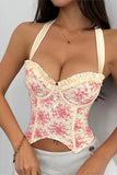 Elegant Floral Bustier Top