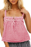 Gingham Tie-Front Tank
