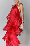 Fringe Halter Night Out Dress
