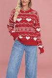 Geometric Heart Knit Sweater