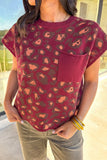 Leopard Print Cap Sleeve Top