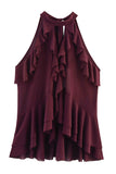 Ruffled Halter Tank Top