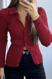 Ribbed Button-Front Cardigan
