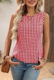 Checked Sleeveless Tank Top