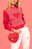 Heart-Detail Ribbed Sweater