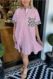 Striped Button-Front Casual Dress