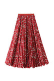 Floral Pleated Maxi Skirt