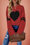 Heart Pattern Oversized Sweater