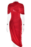Draped Ruched Evening Dress