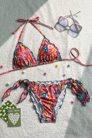 Floral Triangle Bikini Set