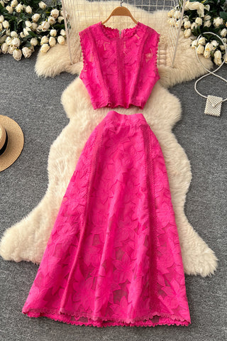 Elegant Lace Skirt Set