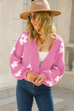 Floral Open-Front Cardigan Sweater