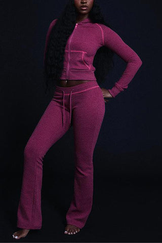 Zip-Up Hoodie Pants Set