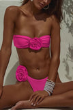 Striped Two-Piece Bandeau Swim Set