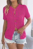 Button-Up Knit T-Shirt