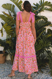 Floral Bow Strap Maxi Dress
