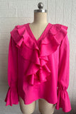 Ruffled Long Sleeve Blouse