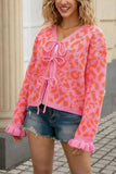 Tie-Front Leopard Print Cardigan