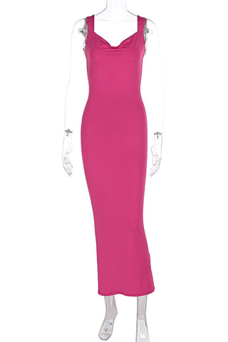 Open-Back Bow-Tie Casual Dress