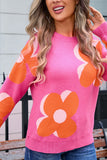 Floral Patterned Knit Sweater