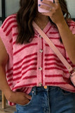 Striped Button-Front Cardigan